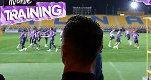CRISTIANO RONALDO watches Real Madrid training