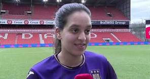 Interview avec RSC Anderlecht joueuse Sakina Ouzraoui Diki après la match contre Standard de Liège