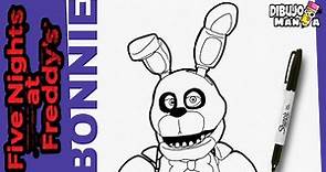 COMO DIBUJAR A BONNIE DE FNAF PASO A PASO | easy draw bonnie from fnaf step by step