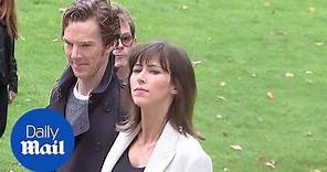 Benedict Cumberbatch & wife Sophie Hunter at Burberry show - Daily Mail