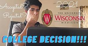 College Decision Reaction 2020-2021// University of Wisconsin Madison//International student(Indian)