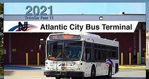 Atlantic City, NJ: Buses by the Atlantic City Bus Terminal - NJ Transit TrAcSe 2021