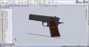 SolidWorks Tutorial : Colt M1911 pistol