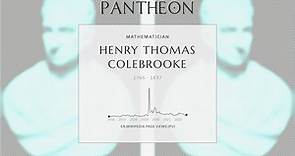 Henry Thomas Colebrooke Biography - English orientalist and mathematician (1765–1837)