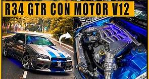 Este Nissan R34 GTR Tiene un MOTOR V12 de Toyota