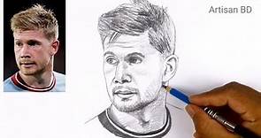 How to Draw Kevin De Bruyne from Manchester City, keviw de bruyne pencil sketch