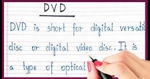 What is DVD | Definition of DVD | Full form of DVD | DVD kise kahate hain