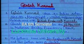 Girish Karnad Biography in Hindi and English | Girish Karnad Life and Works Video | Biography of Gir
