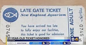 Boston aquarium honors 37-year-old tickect