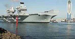 HMS Queen Elizabeth makes first departure from Portsmouth