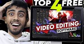 TOP 4 BEST & Completely FREE! Video Editing Software For PC/Laptop Without Watermark🔥 Basic to VFX⚡