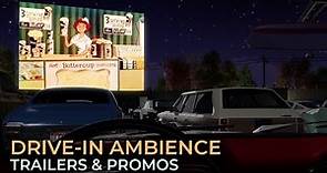 Drive-In Movie Theater Ambience | Nostalgic Screen Mix | Movie Trailers | Intermission Ads