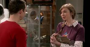 Stuart hires a female assistant manager Denise - The Big Bang Theory