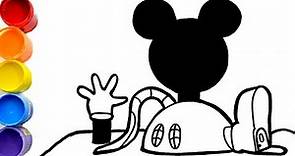 🔴 How to draw and color Mickey Mouse's house | #learntodraw