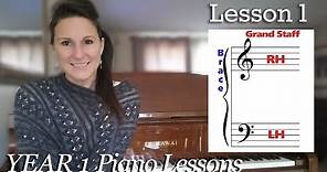 How to read piano music - Year 1, Unit 1, Lesson 1 - Free video piano course