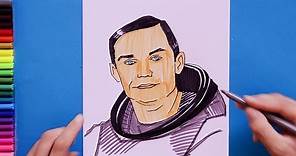 How to draw Neil Armstrong (First Man on Moon)