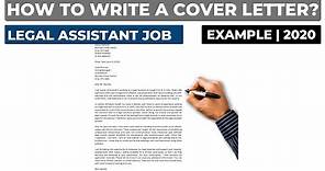 How To Write A Cover Letter For A Legal Assistant Job? | Example