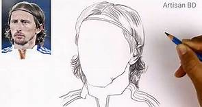How to Draw Luka Modric, Easy Pencil Sketch, Luka Modric from Croatia
