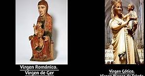 Comparación del Románico y Gótico: Cristo y Virgen