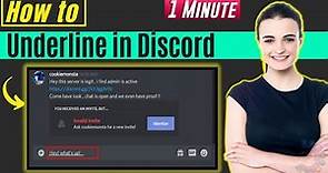 How to underline in discord 2024 | How to 1 minute