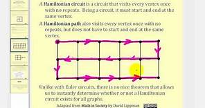 Graph Theory: Hamiltonian Circuits and Paths