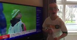 Jay Beatty reacts to Goal of the Month winner announcement