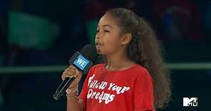 MILLIE DAVIS SPEAKS AND THROWS TO AND ACTION VIDEO - WE DAY TORONTO 2017