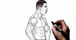 How To Draw Cristiano Ronaldo (Beast) | Step By Step | Soccer / Football
