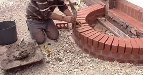 Bricklaying How to build a curved brick step