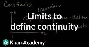 Limits to define continuity