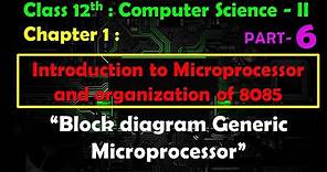 12th Comp. Sci. Paper - II : Chapter - 1 | Block diagram of generic Microprocessor