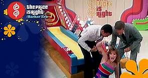 Blooper! Bob Barker Helps Holly Hallstrom When She Trips During SUPER BALL - The Price Is Right 1982
