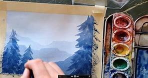 How to paint a simple landscape in watercolor
