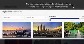 Singapore Airlines – Navigating the redesigned KrisFlyer section on singaporeair.com
