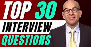 Top 30 Interview Questions - From a recruiters hiring playbook
