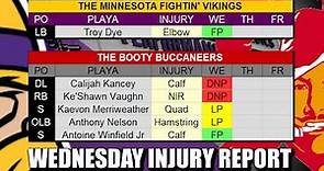 First Vikings-Buccaneers Injury Report