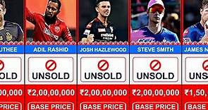 Unsold Players List IPL Auction 2024