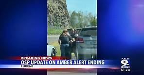 Oregon State Police briefs media on Washington Amber Alert ending on Interstate 5 north of Eugene