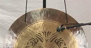 32” Wind (Feng) Gong with Lion Head Print #gong #fenggong #percussion #meditation