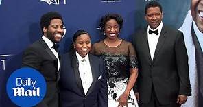 Family man! Denzel Washington is supported by is family at AFI