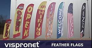 Vispronet Hot Dogs Feather Flag Kit – 13.5ft Outdoor Flag with Pole Set, Ground Spike, Pole Sleeve Bag – Advertising Flag for Hotdog Stand – Weather-Resistant Polyester – Printed in the USA