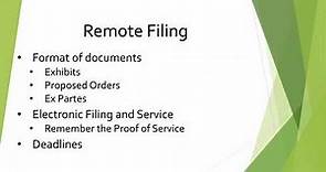 Superior Court E-filing Training and Overview