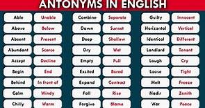 Learn 150+ Common Antonym (Opposite) Words in English to Improve Your Vocabulary