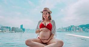 楊洛婷懷孕八個月Staycation慶生　火紅比堅尼騷巨型孕肚
