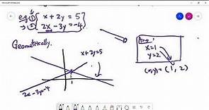 Prerequisites: To solve a linear system of two equations