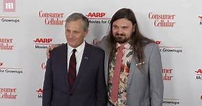 Viggo Mortensen is supported by son Henry as he wins award