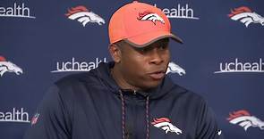 Denver Broncos - Head Coach Vance Joseph addresses the...