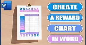 Create a Reward Chart TABLE in Word | Microsoft Word Tutorials