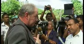 Channel 4 News confronted by protesters in Sri Lanka - video