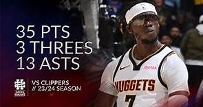 Reggie Jackson 35 pts 3 threes 13 asts vs Clippers 23/24 season